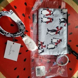 *NWT* Vera Bradley Lanyard And Zip ID Playful Penguins